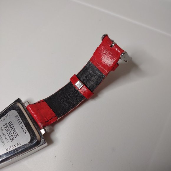 Bijoux Terner Silver Tone And Red Watch - Picture 9 of 11